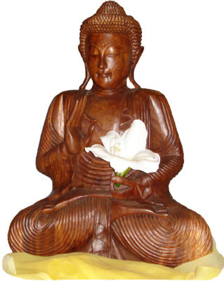 Buddha im Eingang unseres Yogacenters
